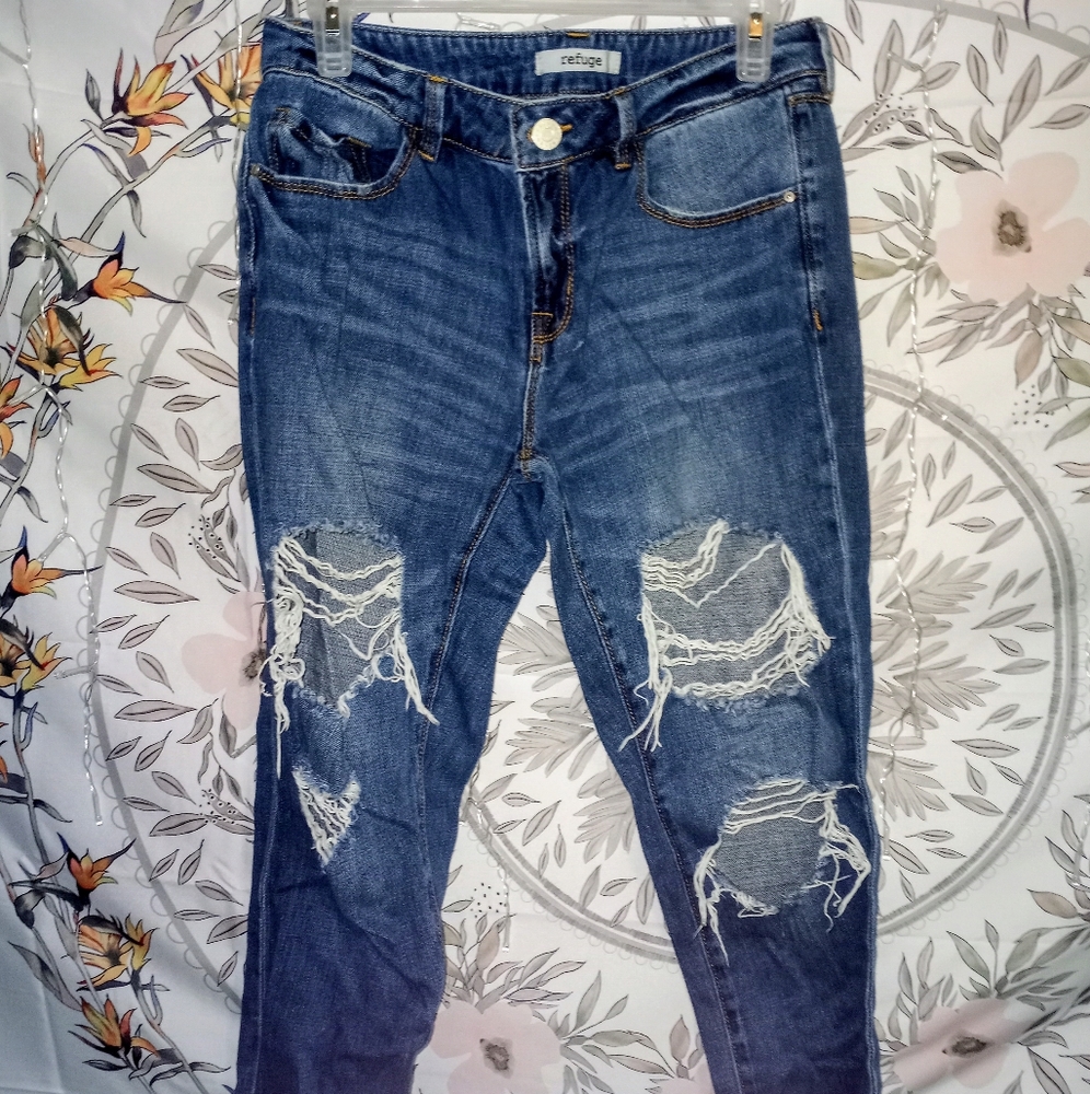 Ripped dark jeans